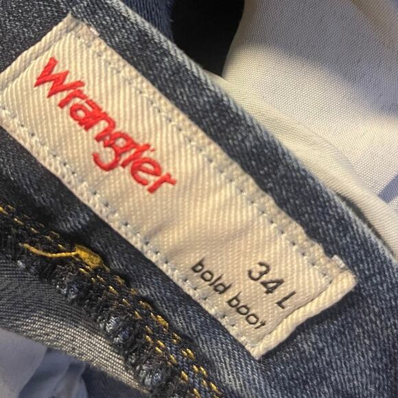 Wrangler Women Bold Boot Denim Jeans High Rise Size 34 Long Cowboy Rodeo - Picture 5 of 5